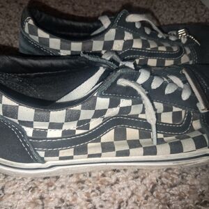 Checkered print vans